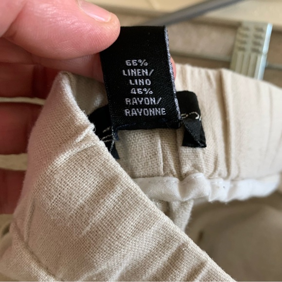 Linen and rayon wide leg pants - Picture 3 of 10